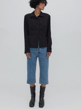 Still Here Capri Jeans in Blue Denim